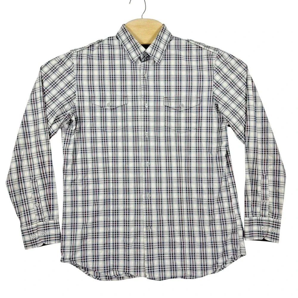 Banana Republic Plaid Button Down‎ Shirt Mens M Long Sleeve Cotton Blend Casual